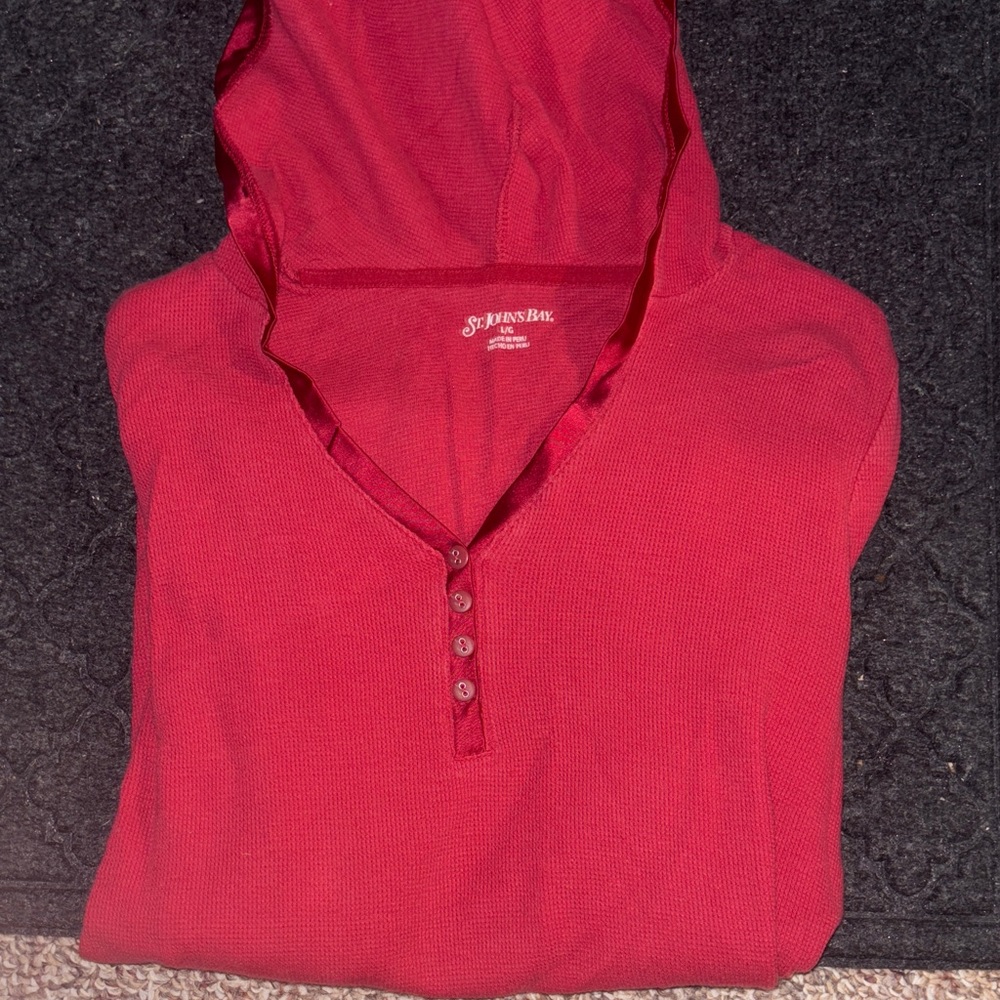 St. John's Bay Red Long Sleeve Top